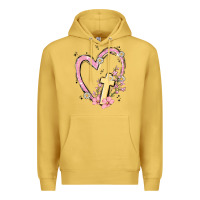 Antique Gold heart cross Premium Hoodie - MaliasSmallBusiness
