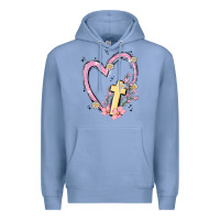 Colony Blue heart cross Premium Hoodie - MaliasSmallBusiness