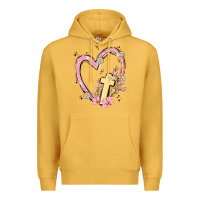 Mustard heart cross Premium Hoodie - MaliasSmallBusiness