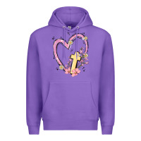 Purple heart cross Premium Hoodie - MaliasSmallBusiness