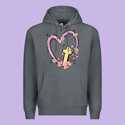 Heart Cross Premium Hoodie Designed By Maliassmallbusiness