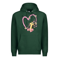 Sports Green heart cross Premium Hoodie - MaliasSmallBusiness