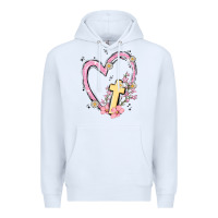 White heart cross Premium Hoodie - MaliasSmallBusiness