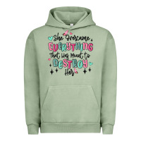 Pigment Oil Green she overcame everything that was meant to destroy Urban Hoodie - MaliasSmallBusiness
