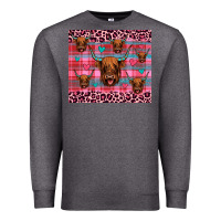 Charcoal Heather highland cow valentines Premium Sweatshirt - JahusDesignShop