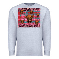 Heather Grey highland cow valentines Premium Sweatshirt - JahusDesignShop