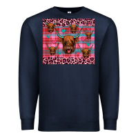 Navy highland cow valentines Premium Sweatshirt - JahusDesignShop