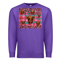 Purple highland cow valentines Premium Sweatshirt - JahusDesignShop