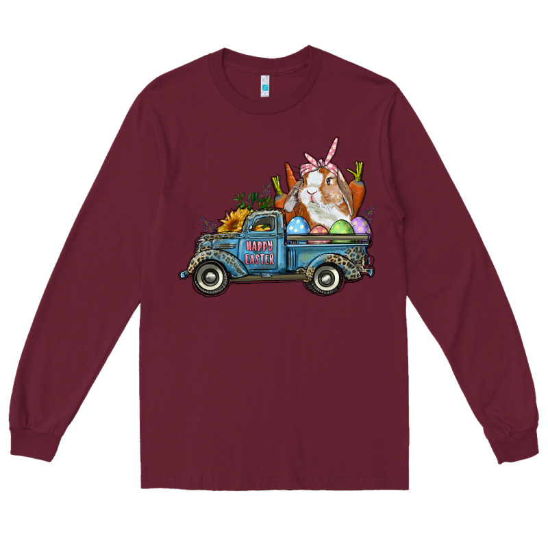 Happy Easter Truck With Bunny Eggs And Carrot Long Sleeve Tee by RanaPortraitStore | Teevron