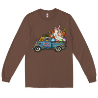 Chestnut Happy Easter Truck with Bunny Eggs And Carrot Long Sleeve Tee - RanaPortraitStore