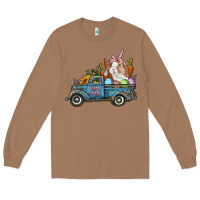 Toasted Coconut Happy Easter Truck with Bunny Eggs And Carrot Long Sleeve Tee - RanaPortraitStore
