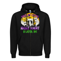 Black Feeling Cute Might Haunt U Later Zipper Hoodie - texasbilliewilder