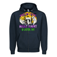 Navy Feeling Cute Might Haunt U Later Zipper Hoodie - texasbilliewilder