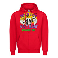 Red Feeling Cute Might Haunt U Later Zipper Hoodie - texasbilliewilder