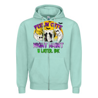 Seafoam Feeling Cute Might Haunt U Later Zipper Hoodie - texasbilliewilder