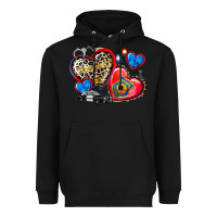 Black western leopard  police   hearts Heavyweight Hoodie - AdoDesignShop