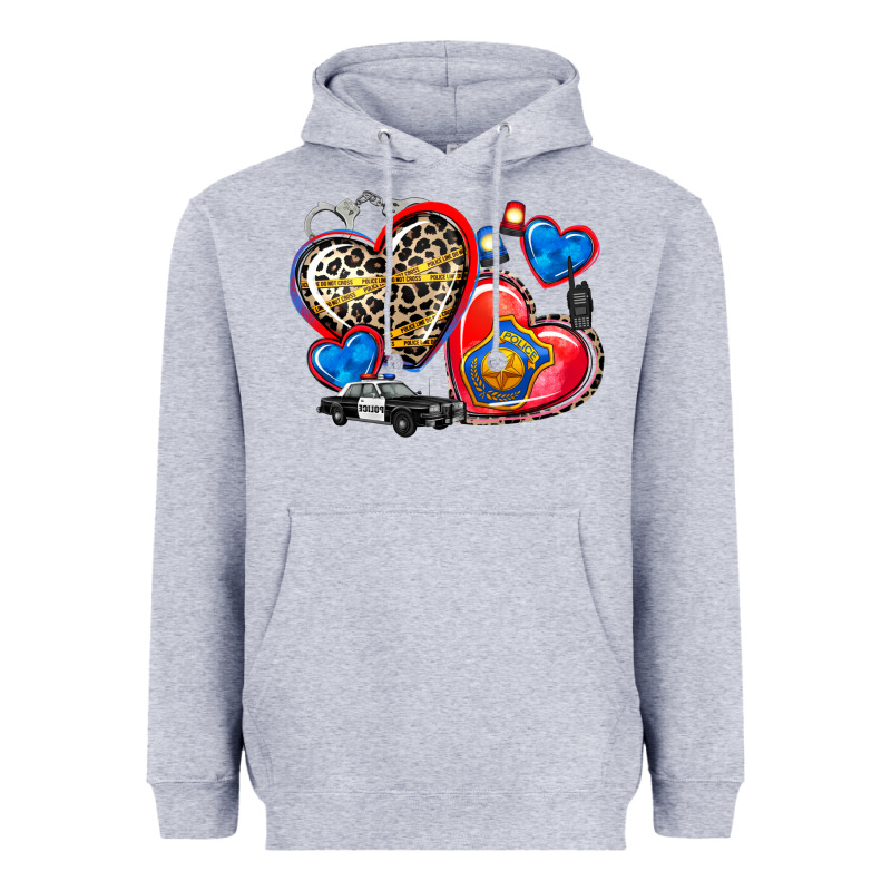 Western Leopard  Police   Hearts Heavyweight Hoodie by AdoDesignShop | Teevron