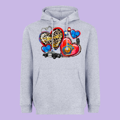 Western Leopard  Police   Hearts Heavyweight Hoodie Designed By Adodesignshop