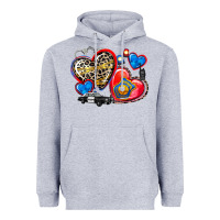 Heather Grey western leopard  police   hearts Heavyweight Hoodie - AdoDesignShop