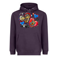 Plum western leopard  police   hearts Heavyweight Hoodie - AdoDesignShop