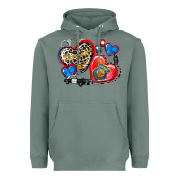 Sage western leopard  police   hearts Heavyweight Hoodie - AdoDesignShop