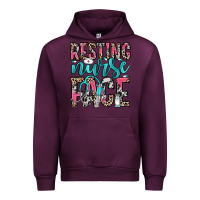 Mauve Wine resting nurse face Urban Hoodie - NancyCooperArtShop