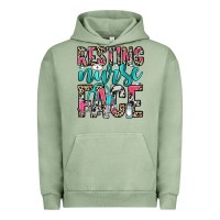 Pigment Oil Green resting nurse face Urban Hoodie - NancyCooperArtShop