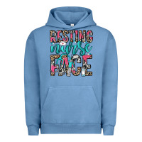 Pigment Pebble Blue resting nurse face Urban Hoodie - NancyCooperArtShop