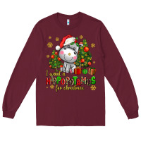 Burgundy i want a hippopotamus for christmas Long Sleeve Tee - AdoDesignShop