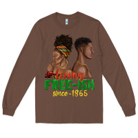 Chestnut living free ish since 1865 with afro black woman a Long Sleeve Tee - texasbilliewilder