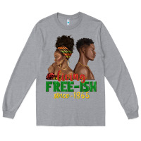 Heather Grey living free ish since 1865 with afro black woman a Long Sleeve Tee - texasbilliewilder
