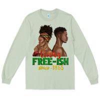 Matcha living free ish since 1865 with afro black woman a Long Sleeve Tee - texasbilliewilder