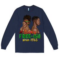 Navy living free ish since 1865 with afro black woman a Long Sleeve Tee - texasbilliewilder