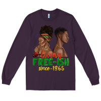 Plum living free ish since 1865 with afro black woman a Long Sleeve Tee - texasbilliewilder