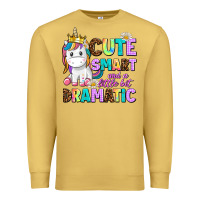 Antique Gold cute smart and a little bit dramatic unicorn Premium Sweatshirt - AdoDesignShop