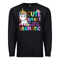 Black cute smart and a little bit dramatic unicorn Premium Sweatshirt - AdoDesignShop