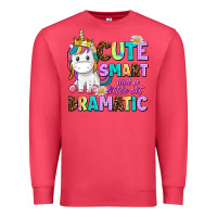 Cardinal cute smart and a little bit dramatic unicorn Premium Sweatshirt - AdoDesignShop