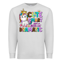 Dove Grey cute smart and a little bit dramatic unicorn Premium Sweatshirt - AdoDesignShop
