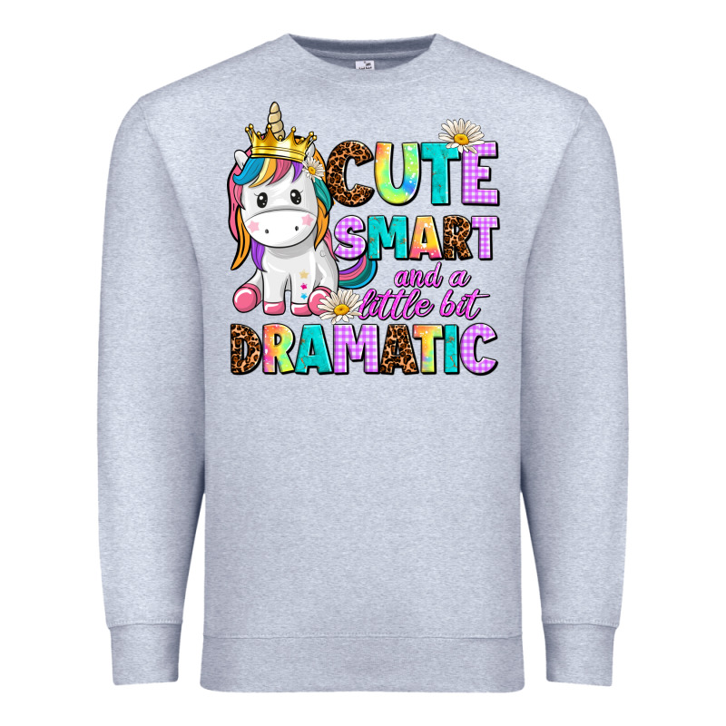 Cute Smart And A Little Bit Dramatic Unicorn Premium Sweatshirt by AdoDesignShop | Teevron