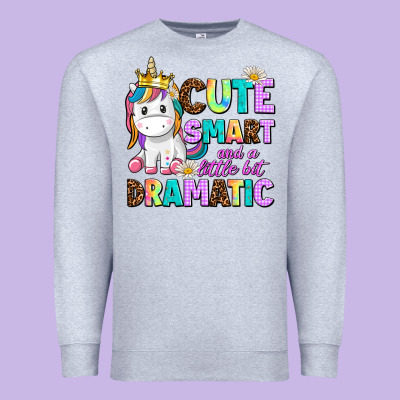 Cute Smart And A Little Bit Dramatic Unicorn Premium Sweatshirt Designed By Adodesignshop