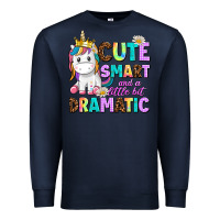Navy cute smart and a little bit dramatic unicorn Premium Sweatshirt - AdoDesignShop