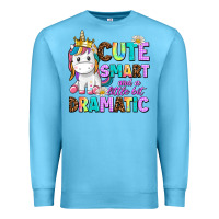 Ocean Blue cute smart and a little bit dramatic unicorn Premium Sweatshirt - AdoDesignShop