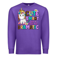 Purple cute smart and a little bit dramatic unicorn Premium Sweatshirt - AdoDesignShop