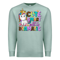 Seafoam cute smart and a little bit dramatic unicorn Premium Sweatshirt - AdoDesignShop