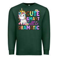 Sports Green cute smart and a little bit dramatic unicorn Premium Sweatshirt - AdoDesignShop