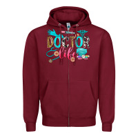 Burgundy doctor life Zipper Hoodie - Zillion Design Studio