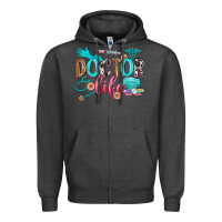 Charcoal Heather doctor life Zipper Hoodie - Zillion Design Studio
