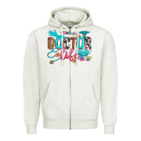 Oatmeal Heather doctor life Zipper Hoodie - Zillion Design Studio