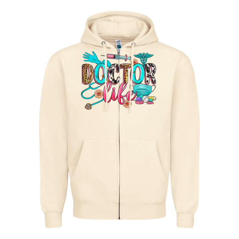 Doctor Life Zipper Hoodie by Zillion Design Studio | Teevron