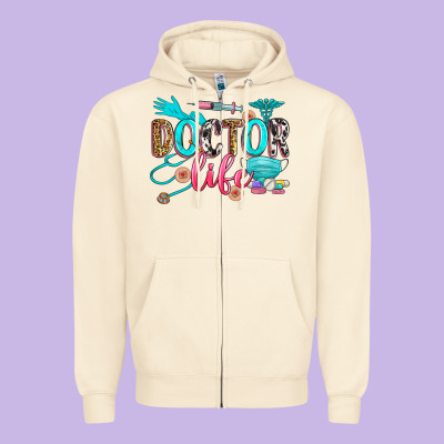 Doctor Life Zipper Hoodie Designed By Zillion Design Studio